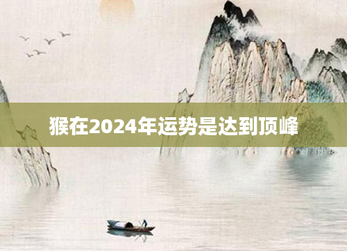 猴在2024年运势是达到顶峰