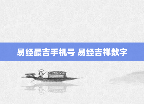 易经最吉手机号 易经吉祥数字