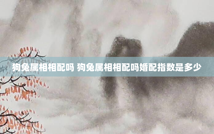 狗兔属相相配吗 狗兔属相相配吗婚配指数是多少