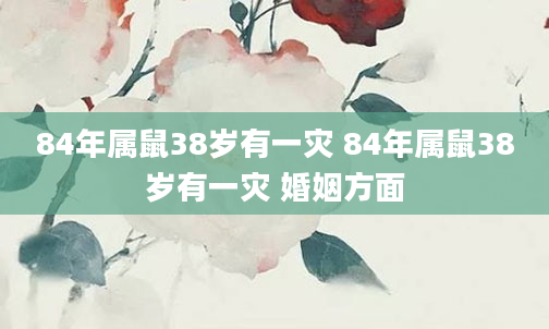 84年属鼠38岁有一灾 84年属鼠38岁有一灾 婚姻方面