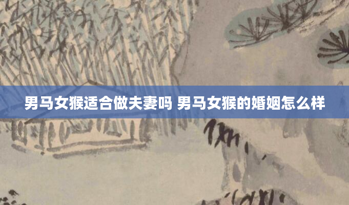男马女猴适合做夫妻吗 男马女猴的婚姻怎么样