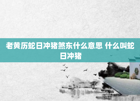老黄历蛇日冲猪煞东什么意思 什么叫蛇日冲猪