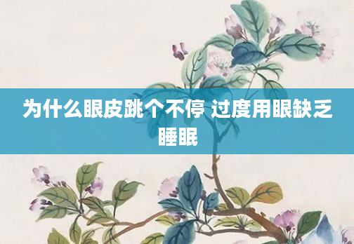 为什么眼皮跳个不停 过度用眼缺乏睡眠