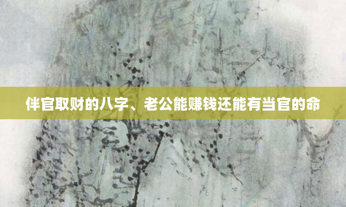 伴官取财的八字、老公能赚钱还能有当官的命
