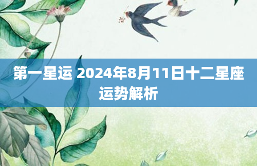 第一星运 2024年8月11日十二星座运势解析
