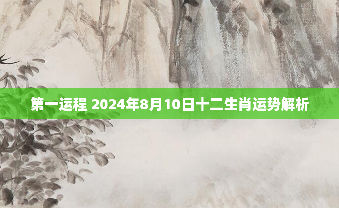 第一运程 2024年8月10日十二生肖运势解析