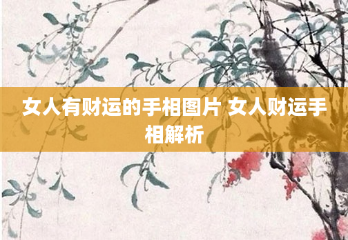 女人有财运的手相图片 女人财运手相解析