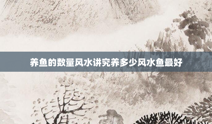 养鱼的数量风水讲究养多少风水鱼最好