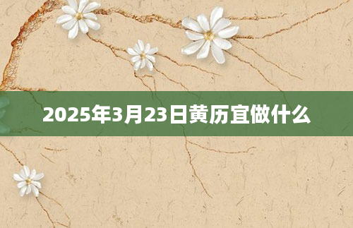 2025年3月23日黄历宜做什么