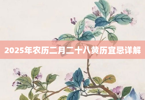 2025年农历二月二十八黄历宜忌详解