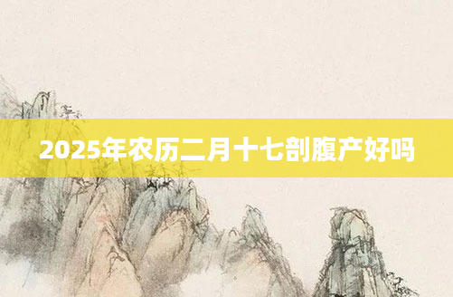 2025年农历二月十七剖腹产好吗