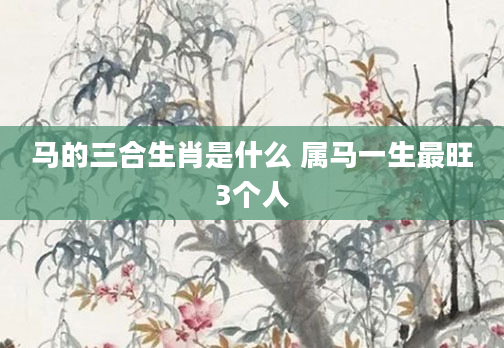 马的三合生肖是什么 属马一生最旺3个人