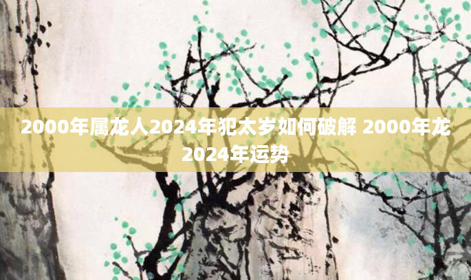 2000年属龙人2024年犯太岁如何破解 2000年龙2024年运势