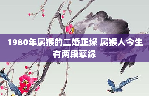 1980年属猴的二婚正缘 属猴人今生有两段孽缘