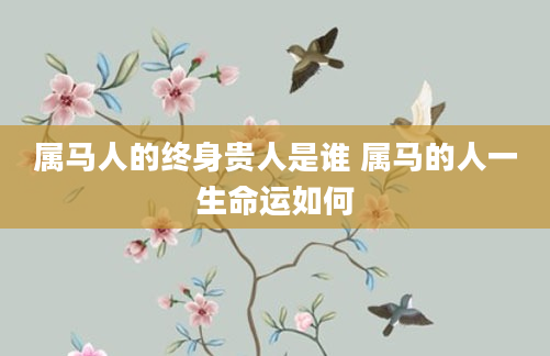 属马人的终身贵人是谁 属马的人一生命运如何