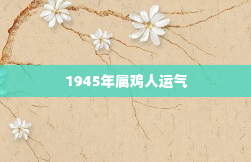 1945年属鸡人运气