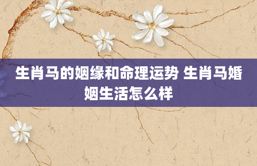 生肖马的姻缘和命理运势 生肖马婚姻生活怎么样