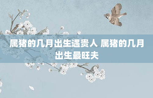 属猪的几月出生遇贵人 属猪的几月出生最旺夫