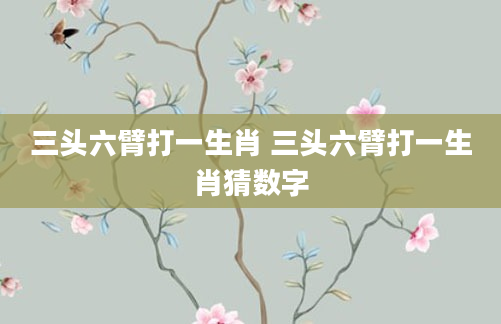 三头六臂打一生肖 三头六臂打一生肖猜数字