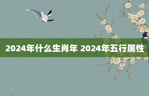 2024年什么生肖年 2024年五行属性