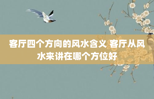 客厅四个方向的风水含义 客厅从风水来讲在哪个方位好