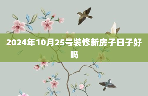 2024年10月25号装修新房子日子好吗