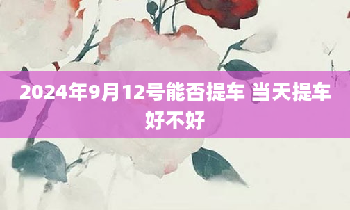 2024年9月12号能否提车 当天提车好不好