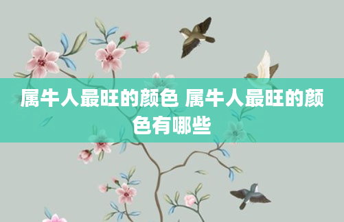 属牛人最旺的颜色 属牛人最旺的颜色有哪些