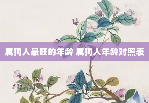 属狗人最旺的年龄 属狗人年龄对照表