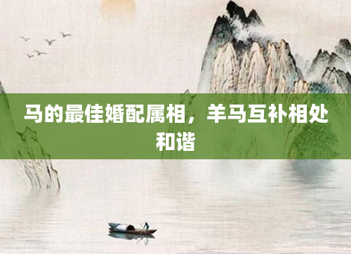 马的最佳婚配属相，羊马互补相处和谐