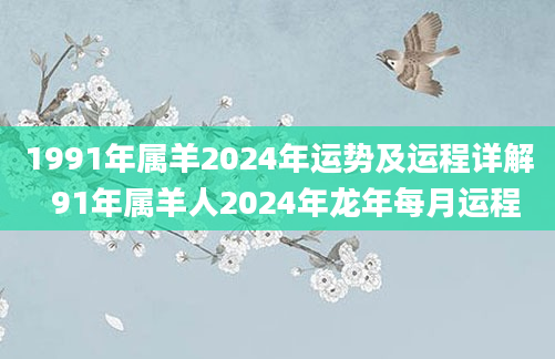 1991年属羊2024年运势及运程详解  91年属羊人2024年龙年每月运程