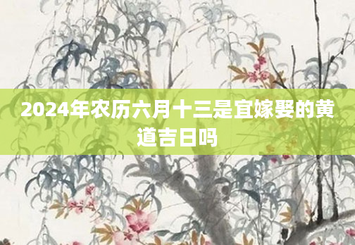 2024年农历六月十三是宜嫁娶的黄道吉日吗