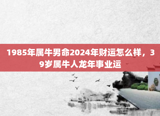 1985年属牛男命2024年财运怎么样，39岁属牛人龙年事业运