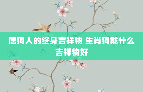 属狗人的终身吉祥物 生肖狗戴什么吉祥物好