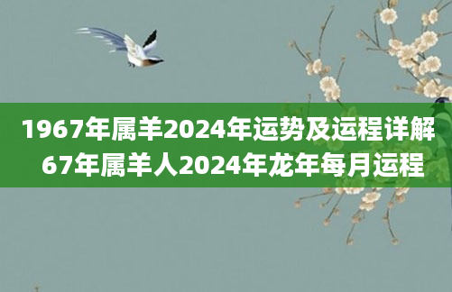 1967年属羊2024年运势及运程详解  67年属羊人2024年龙年每月运程