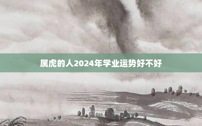 属虎的人2024年学业运势好不好