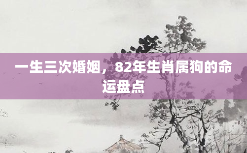一生三次婚姻，82年生肖属狗的命运盘点