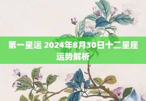 第一星运 2024年8月30日十二星座运势解析