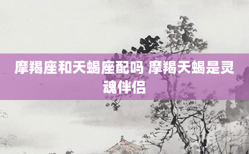 摩羯座和天蝎座配吗 摩羯天蝎是灵魂伴侣