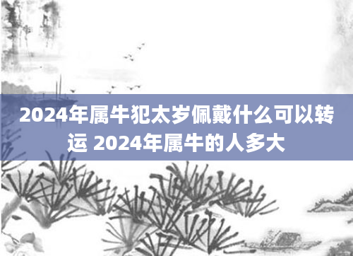 2024年属牛犯太岁佩戴什么可以转运 2024年属牛的人多大