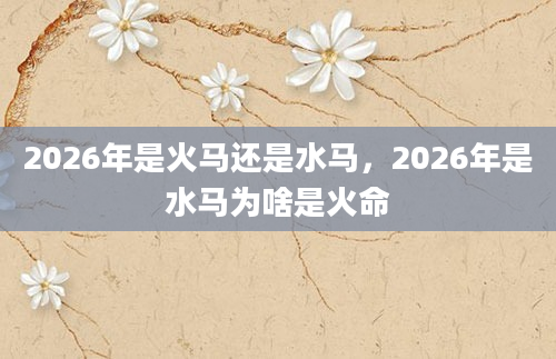 2026年是火马还是水马，2026年是水马为啥是火命