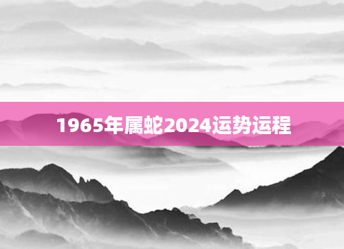1965年属蛇2024运势运程