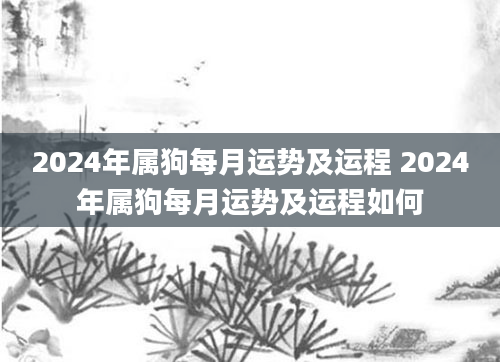 2024年属狗每月运势及运程 2024年属狗每月运势及运程如何
