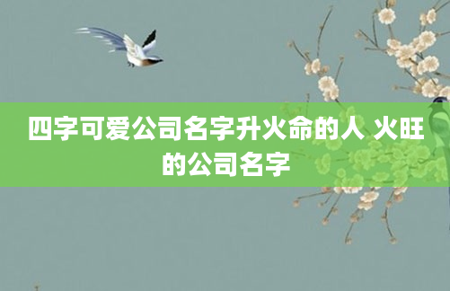 四字可爱公司名字升火命的人 火旺的公司名字
