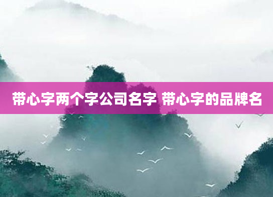 带心字两个字公司名字 带心字的品牌名