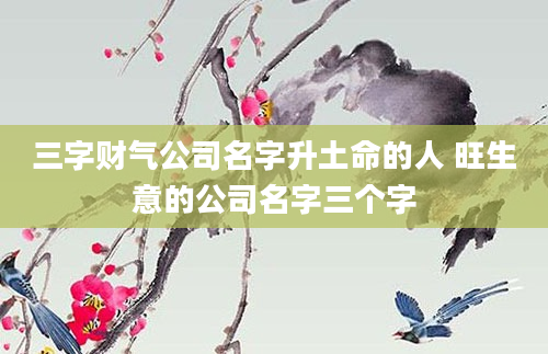 三字财气公司名字升土命的人 旺生意的公司名字三个字