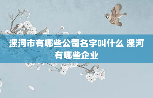 漯河市有哪些公司名字叫什么 漯河有哪些企业