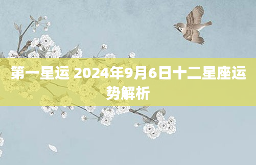 第一星运 2024年9月6日十二星座运势解析