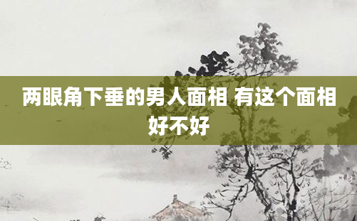 两眼角下垂的男人面相 有这个面相好不好