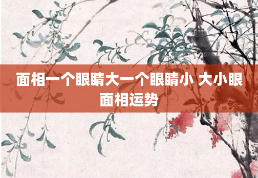 面相一个眼睛大一个眼睛小 大小眼面相运势